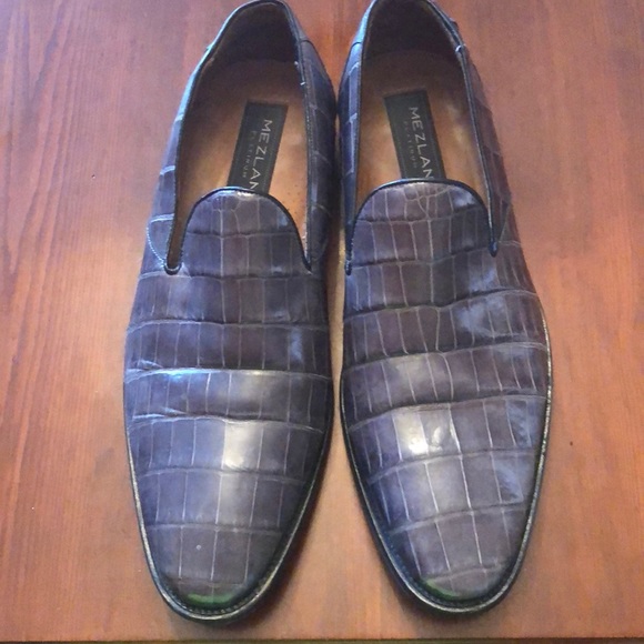 mezlan platinum alligator shoes
